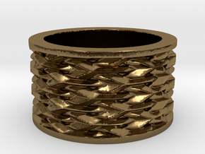 Basketweave Ring in Polished Bronze: 13 / 69