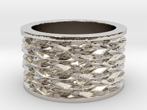 Basketweave Ring in Rhodium Plated Brass: 13 / 69