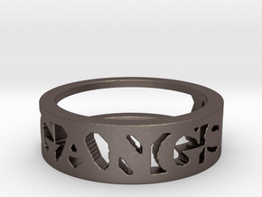 Gangsta Ring in Polished Bronzed Silver Steel: 13 / 69