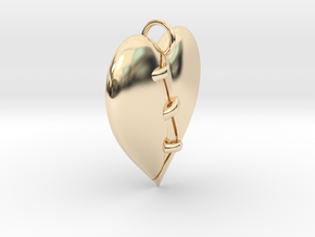 Patched Heart in 14K Yellow Gold