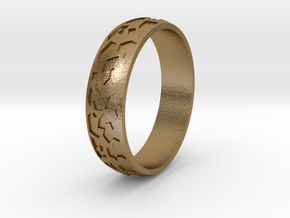 Ring "Ornament 2" in Polished Gold Steel