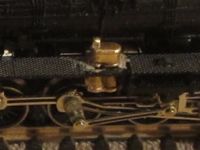 Steam locomotive air pump N scale in Natural Brass