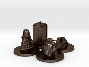 Monopoly type pawns Doctor Who in Polished Bronze Steel