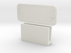 1:6 Nintendo Switch (with Dock) in White Natural Versatile Plastic