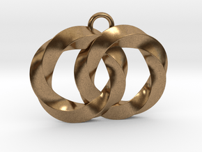 Twisting Planets Pendant  in Natural Brass