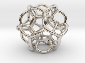 Soap Bubble Dodecahedron in Rhodium Plated Brass: Small