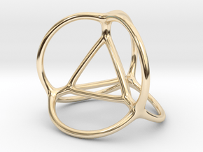 Soap Bubble Tetrahedron in 14K Yellow Gold: Small