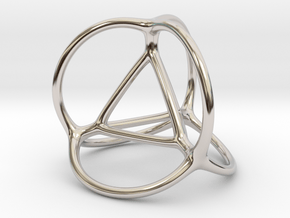 Soap Bubble Tetrahedron in Rhodium Plated Brass: Small