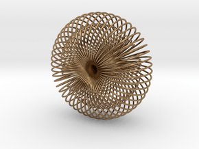 Double Wire Torus 75cm in Natural Brass