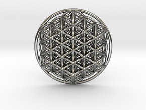 3d Flower Of Life in Polished Silver