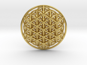 3d Flower Of Life in Polished Brass
