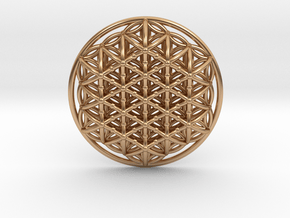 3d Flower Of Life in Polished Bronze