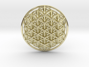 3d Flower Of Life in 14k Gold Plated Brass