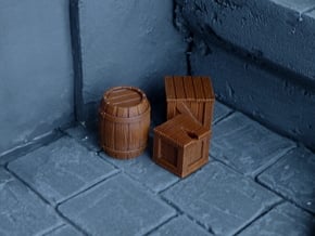 Miniature Crates in Tan Fine Detail Plastic