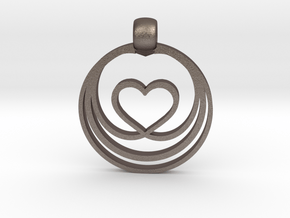 Waves of Love in Polished Bronzed Silver Steel