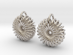 Torus Earrings in Rhodium Plated Brass