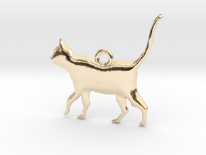 Schrödinger's Cat Pendant in 14K Yellow Gold