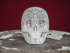 Tribal Voodoo Skull  in White Natural Versatile Plastic