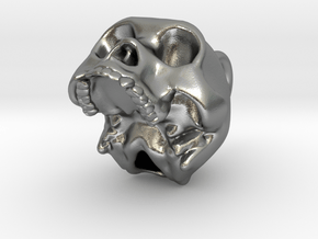 Sasquatch Skull Pendant in Natural Silver