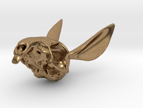 Easter Bunny Skull Pendant in Natural Brass