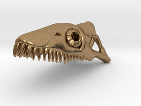 Loch Ness Skull Pendant in Natural Brass