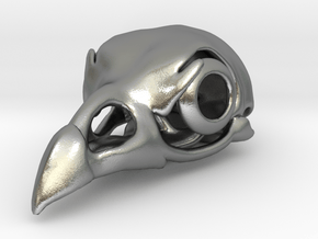 Cockatrice Skull Pendant in Natural Silver