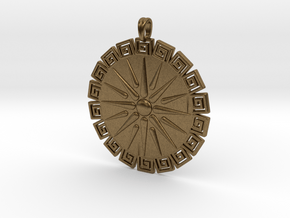 Vergina Sun Pendant Jewelry Symbol in Natural Bronze