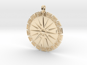 Vergina Sun Pendant Jewelry Symbol in 14K Yellow Gold