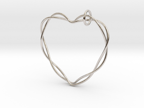 Woven Heart with Bail in Platinum: Extra Small