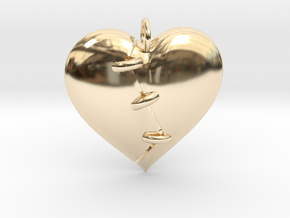 Patched Heart in 14k Gold Plated Brass