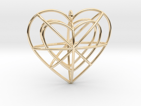 Wire Heart in 14k Gold Plated Brass
