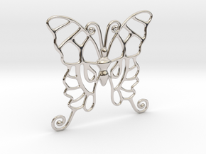 Butterfly in Rhodium Plated Brass