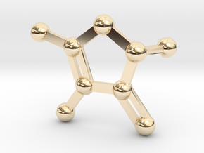 ◣Molecule◢ Furaneol - the sweetness of first love in 14K Yellow Gold