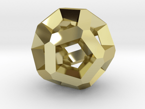 Inverted Edges Dodecahedron Pendant in 18k Gold Plated Brass