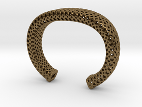 Heart Pattern Cuff in Natural Bronze