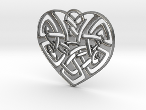 Celtic Heart Pendant in Natural Silver