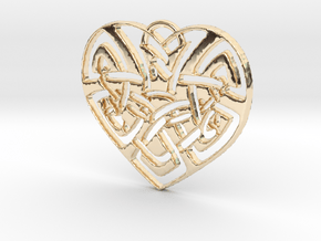Celtic Heart Pendant in 14K Yellow Gold