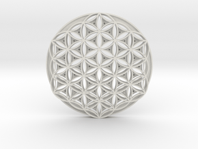 Flower Of Life coasters in White Natural Versatile Plastic