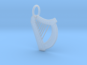 Celtic Harp Keychain in Smoothest Fine Detail Plastic