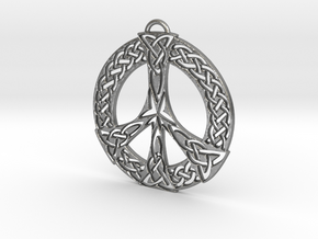 Celtic Peace Symbol Pendant in Natural Silver