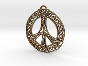 Celtic Peace Symbol Pendant in Natural Bronze