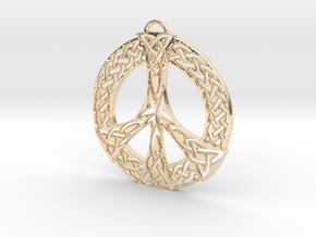 Celtic Peace Symbol Pendant in 14k Gold Plated Brass