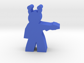 Game Piece, Blue-skin Alien Officer, with pistol in Blue Processed Versatile Plastic