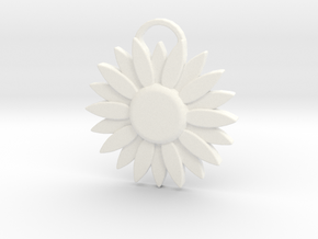 Sunflower Pendant in White Processed Versatile Plastic