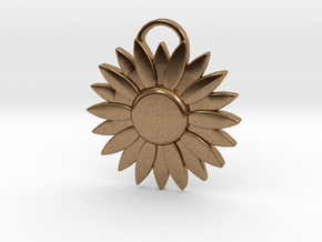 Sunflower Pendant in Natural Brass