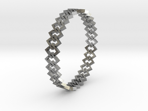 Square Bracelet 2 in Natural Silver (Interlocking Parts)
