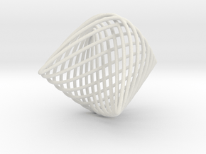 Lissajous Sphere in White Natural Versatile Plastic
