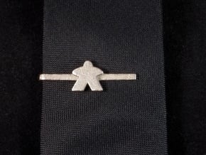 Meeple Tie Clip in Polished Nickel Steel: Small