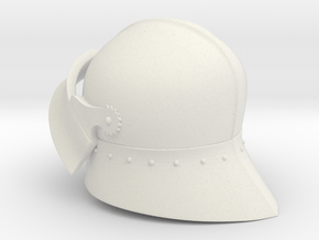 Medieval Sallet compatible with playmobil figure in White Natural Versatile Plastic
