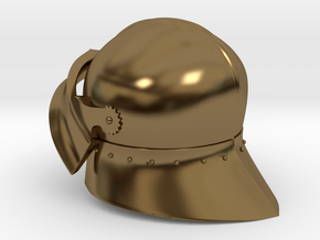 Medieval Sallet compatible with playmobil figure in Polished Bronze